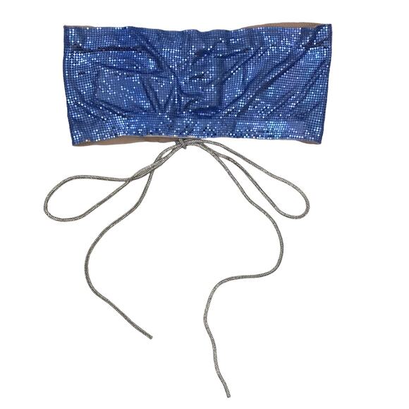 Poster Girl The Brooke Chainmail Metal Mesh Bra Top M Corset Lace Up Strapless - Picture 3 of 9